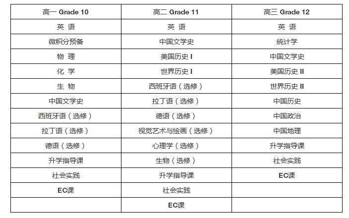 WLSA上海复旦国际美国高中课程(图1)